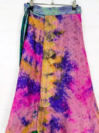 Recycled Sari Silk Long Wrap Skirt