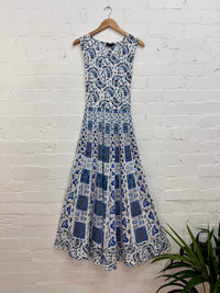 Printed Long Sleeveless Dress
