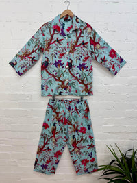 Blue Nature Print Pyjama Set