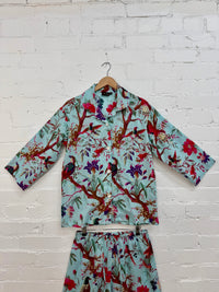 Blue Nature Print Pyjama Set