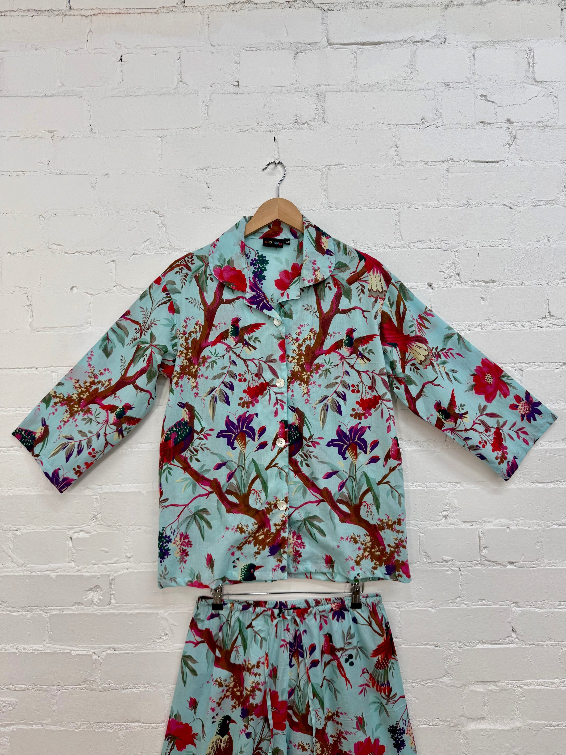 Blue Nature Print Pyjama Set
