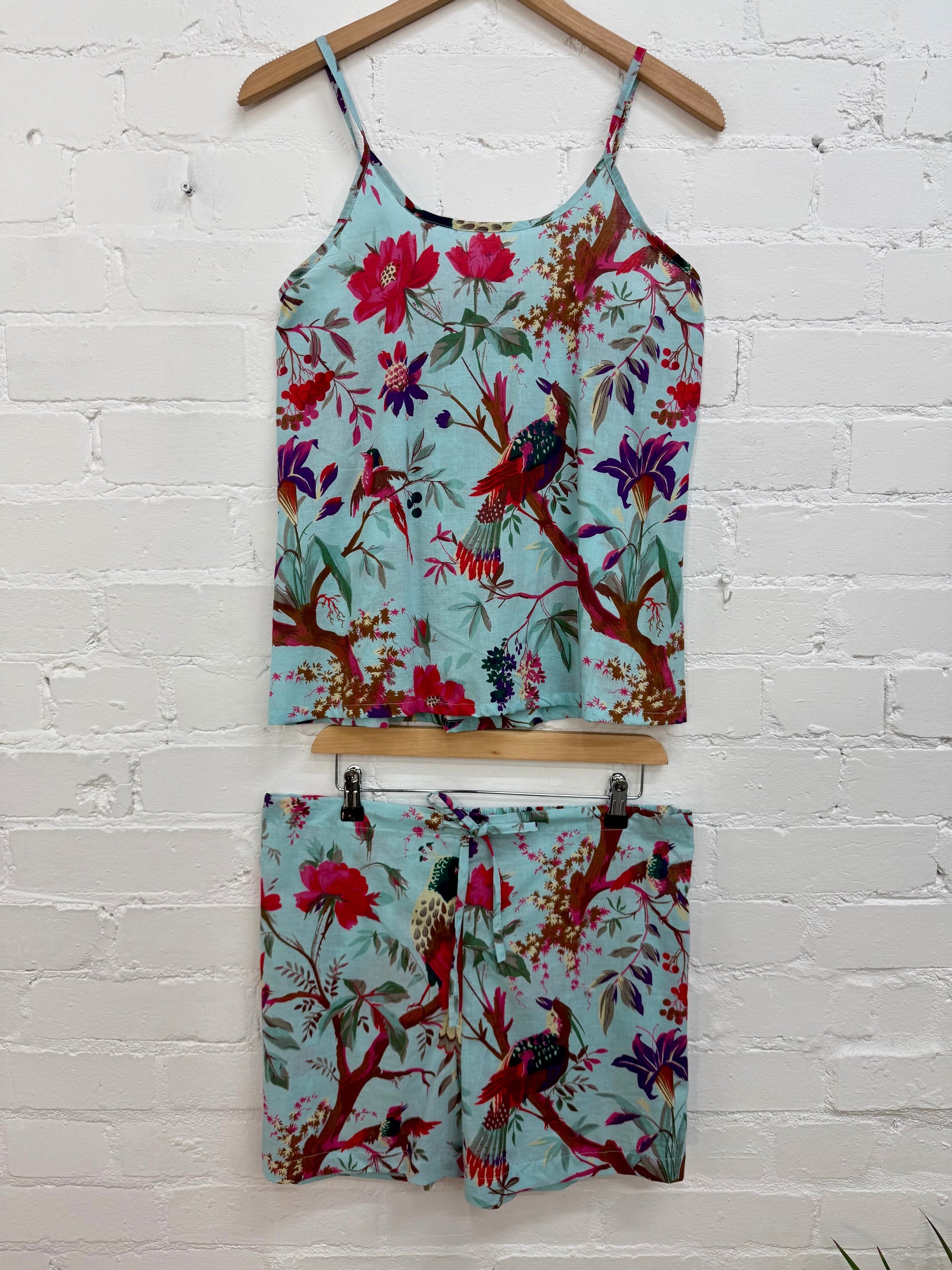 Blue Nature Print Short Pyjama Set β Gringo Fairtrade