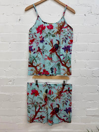 Blue Nature Print Short Pyjama Set
