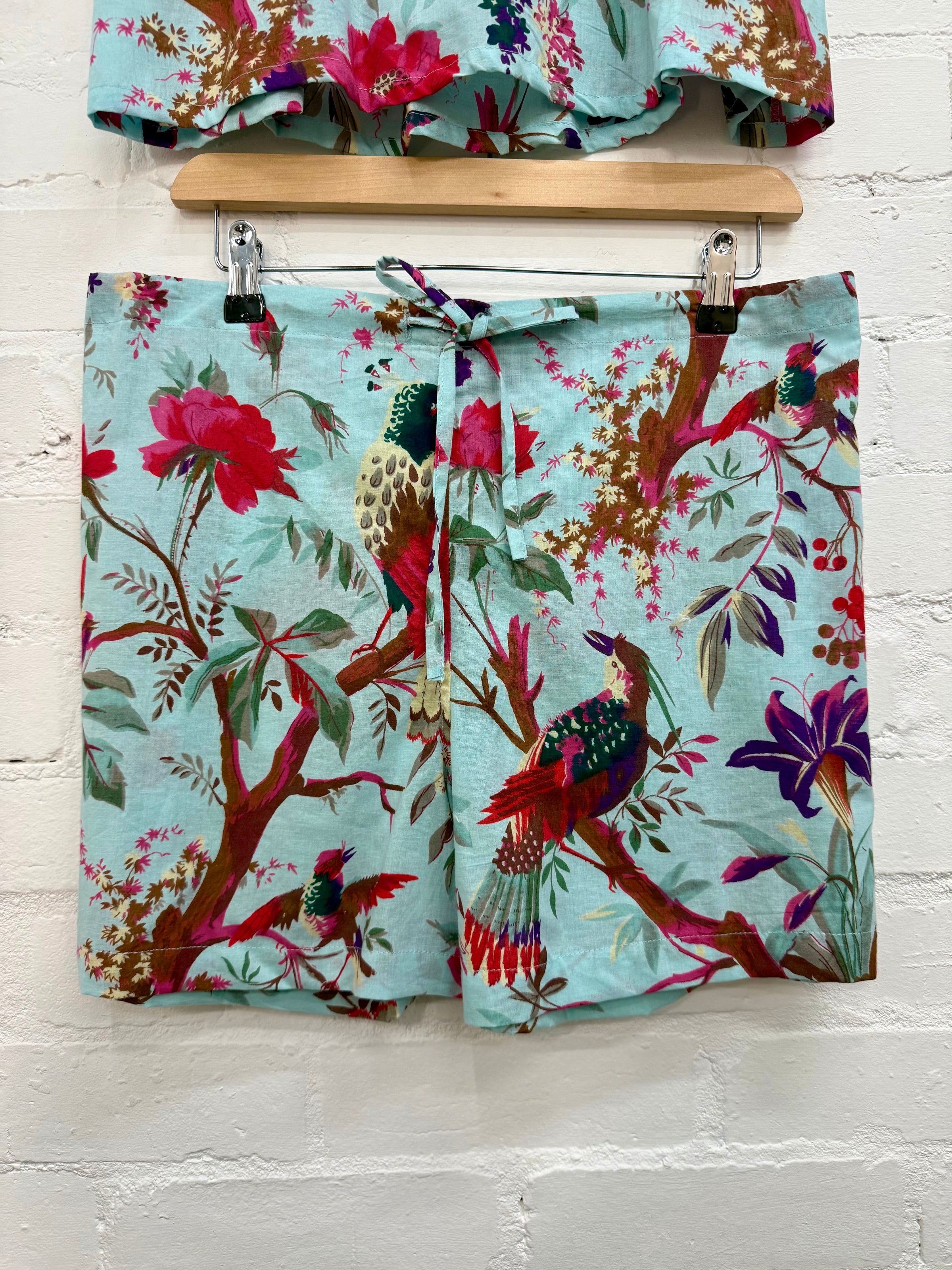 Blue Nature Print Short Pyjama Set