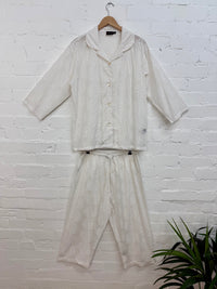 Damask Print Long Pyjama Set