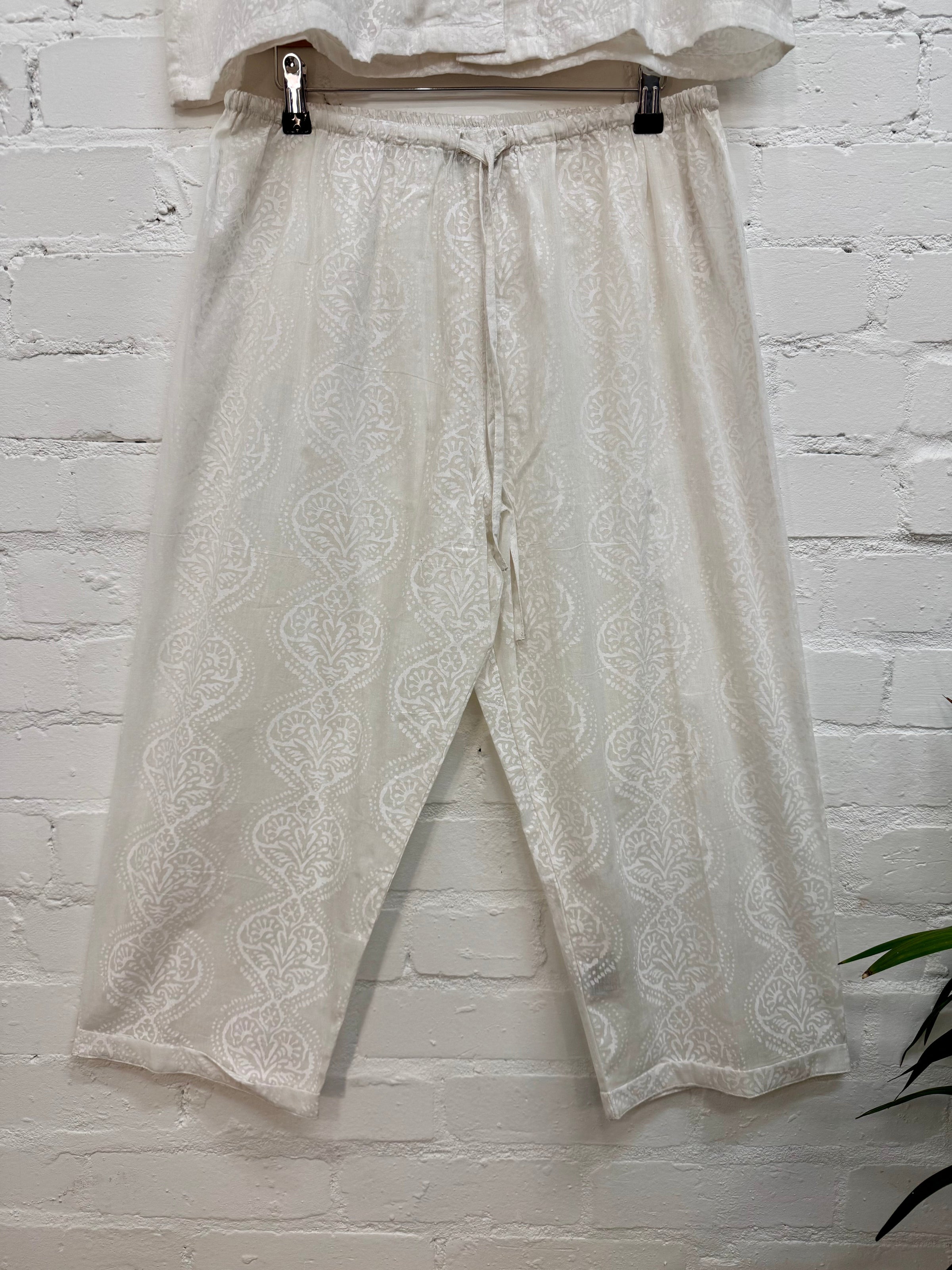 Damask Print Long Pyjama Set