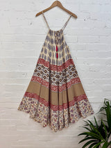 Printed Long Strappy Dress