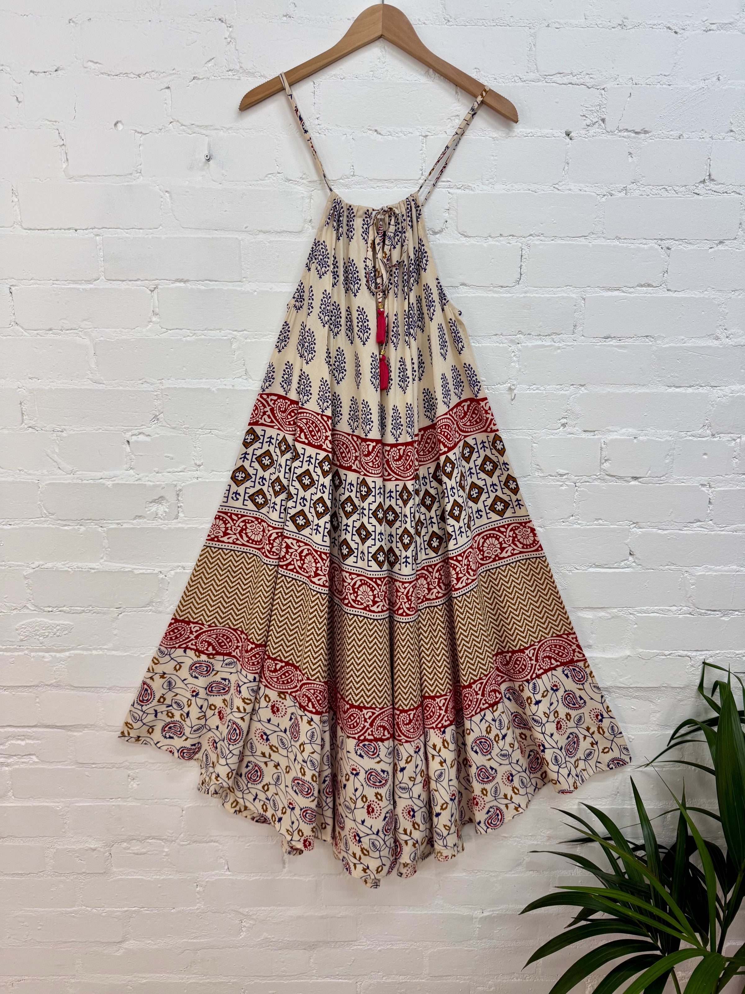 Printed Long Strappy Dress