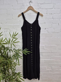 Long Embroidered Button Dress
