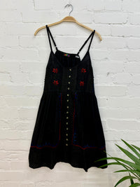 Short Strappy Button Dress