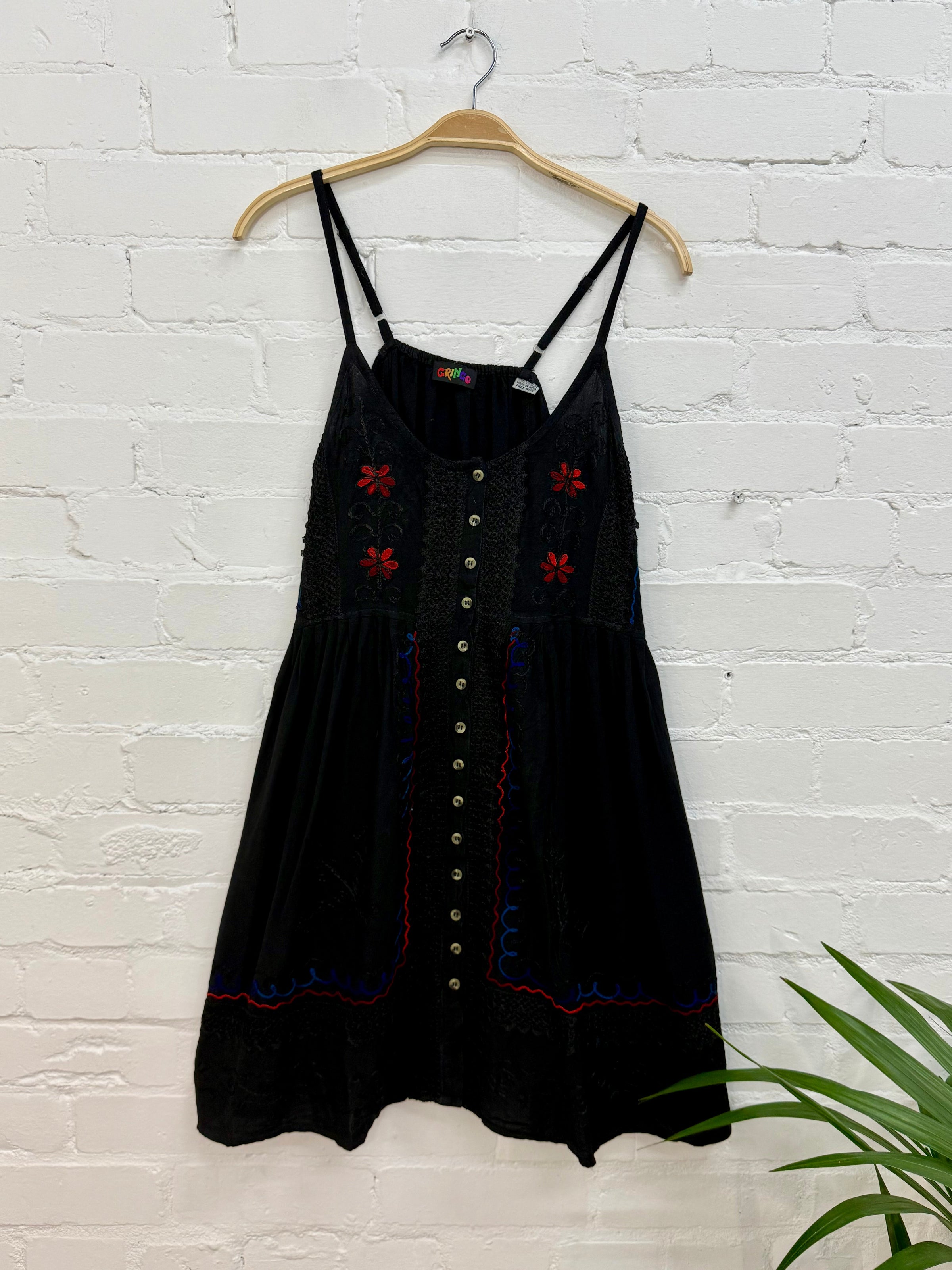 Short Strappy Button Dress