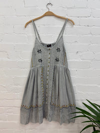 Short Strappy Button Dress