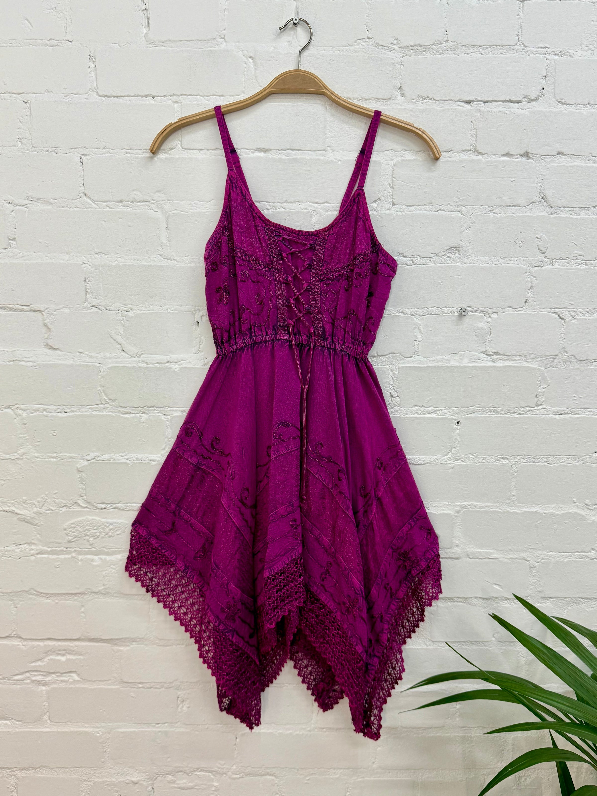 Short Strappy Handkerchief Dress