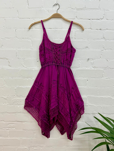 Short Strappy Handkerchief Dress