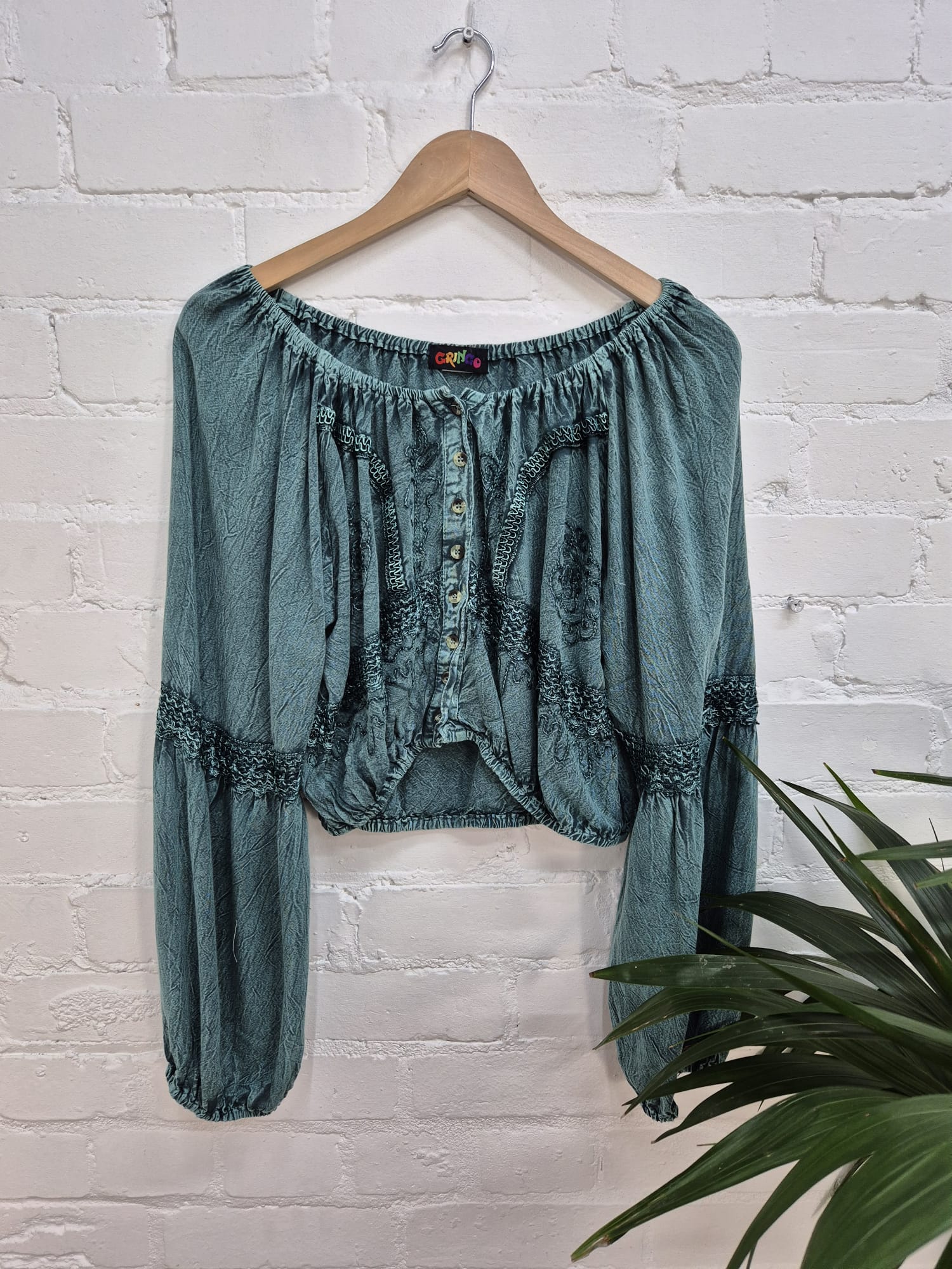 Long Sleeve Cropped Gypsy Top