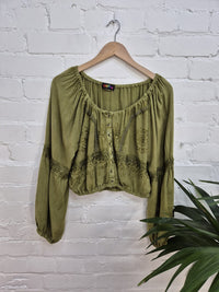 Long Sleeve Cropped Gypsy Top