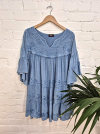 Embroidered Long Sleeve Tunic Top