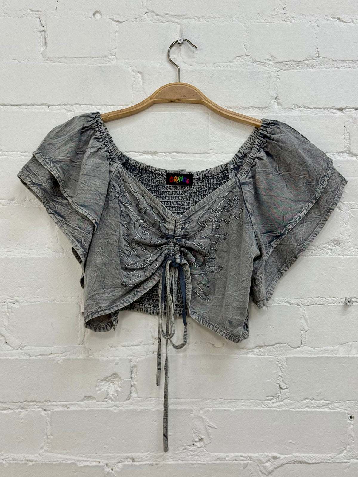 Cropped Elasticated Boho Top