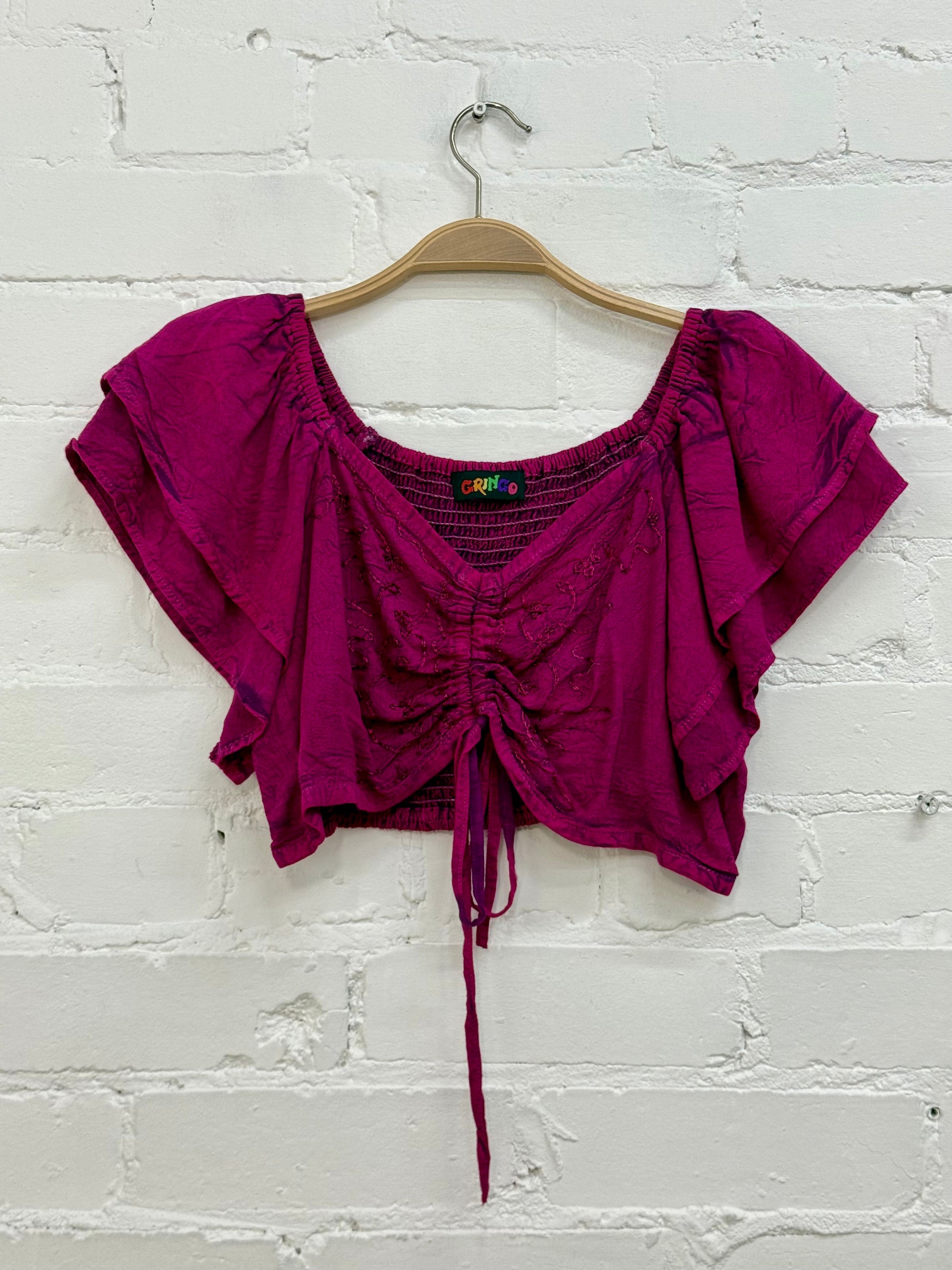 Cropped Elasticated Boho Top