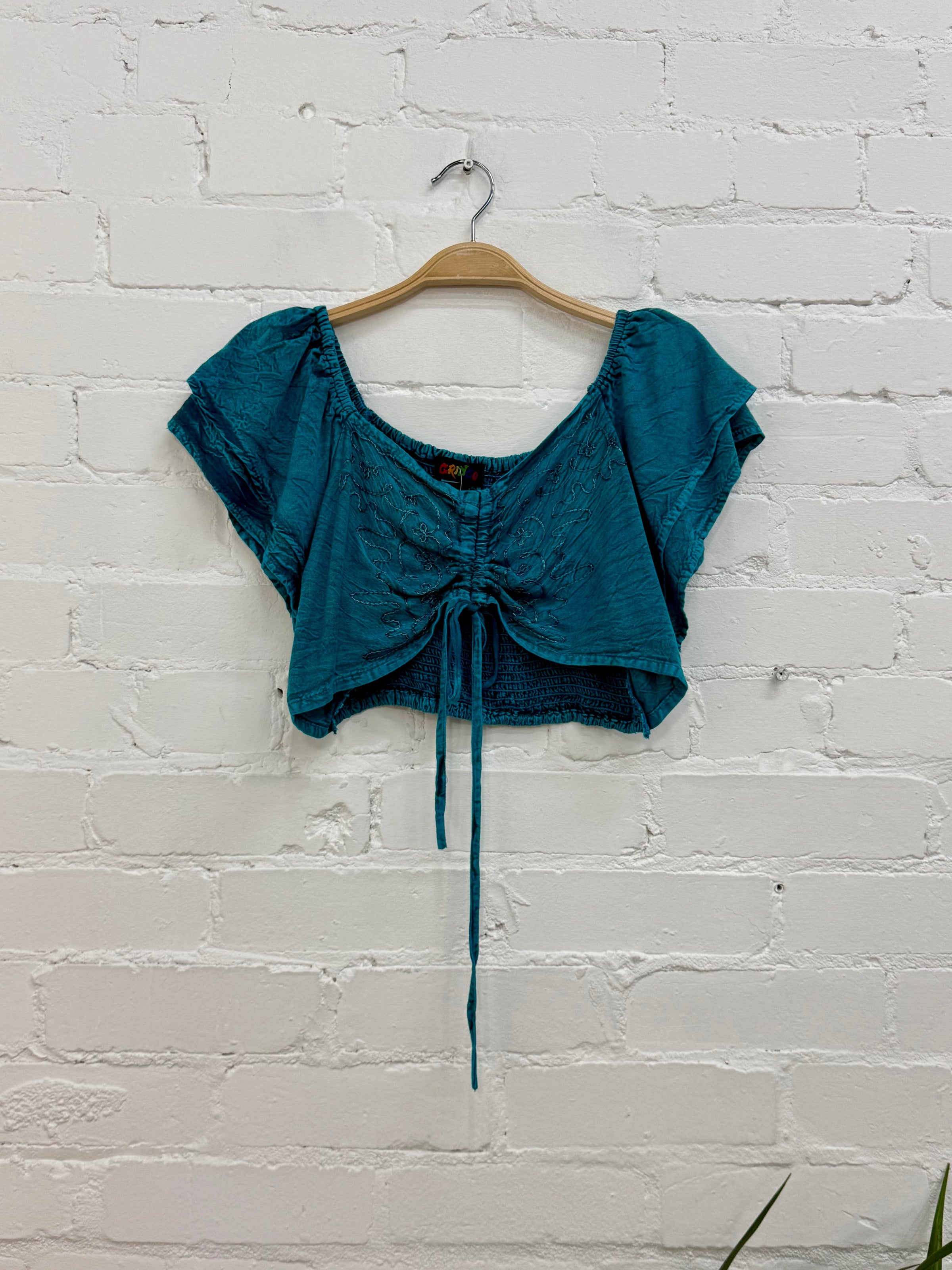 Cropped Elasticated Boho Top