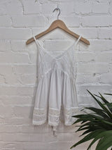 Embroidered Tie Back Vest Top