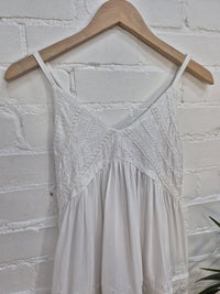 Embroidered Tie Back Vest Top