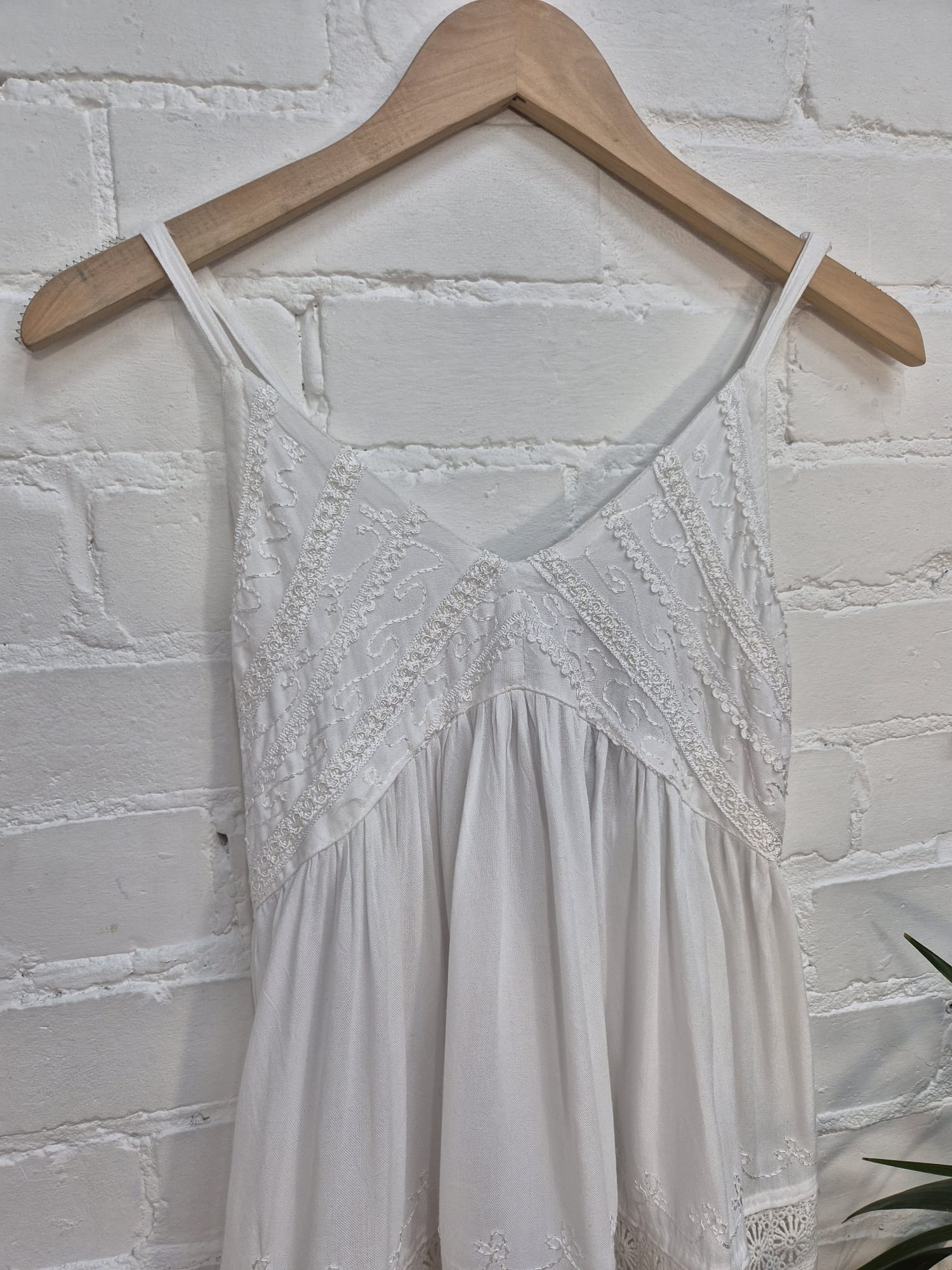 Embroidered Tie Back Vest Top