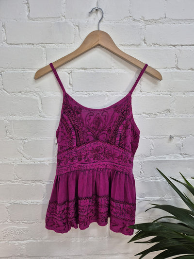 Embroidered Vest Top