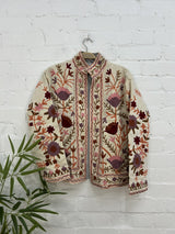 Flower Velvet Open Jacket