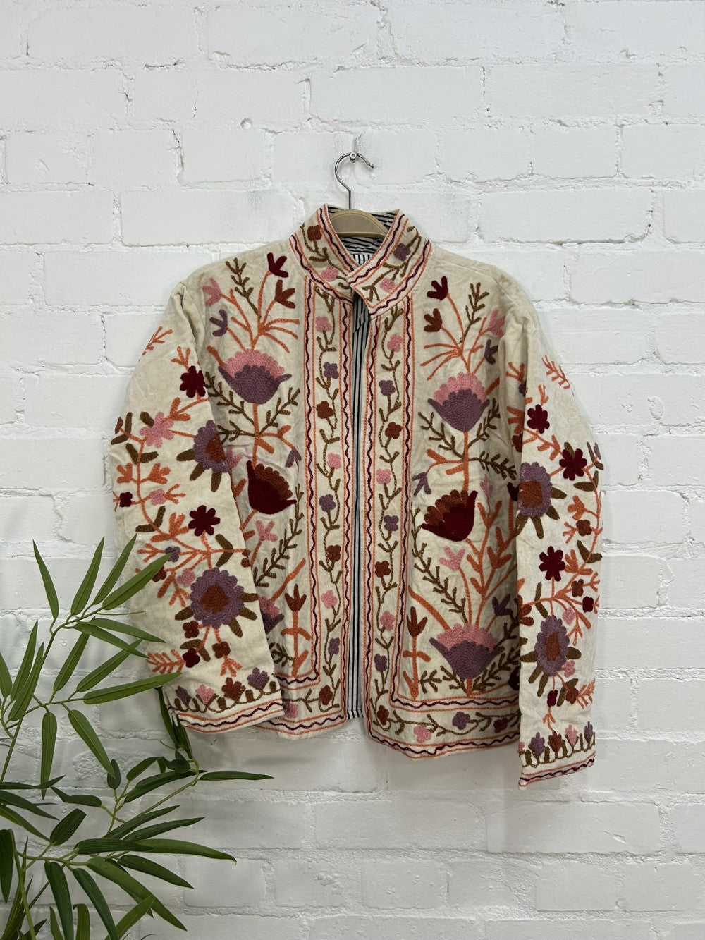 Flower Velvet Open Jacket