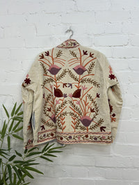 Flower Velvet Open Jacket
