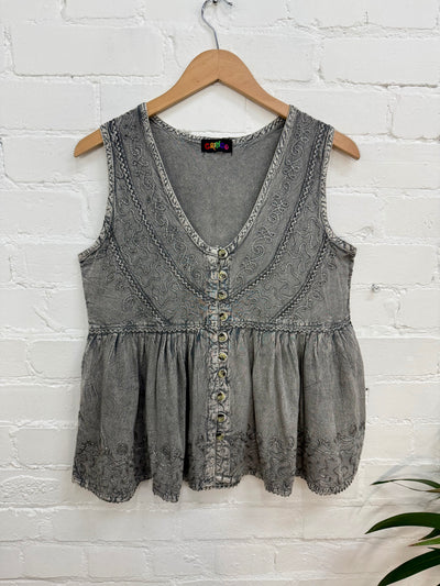 Button Vest Top