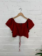 Cropped Elasticated Boho Top