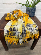 Tie Dye Elephant Scarf With Tassels