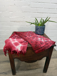 Tie Dye Ohm Scarf With Tassels