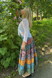 Patchwork Long Elasticated Skirt