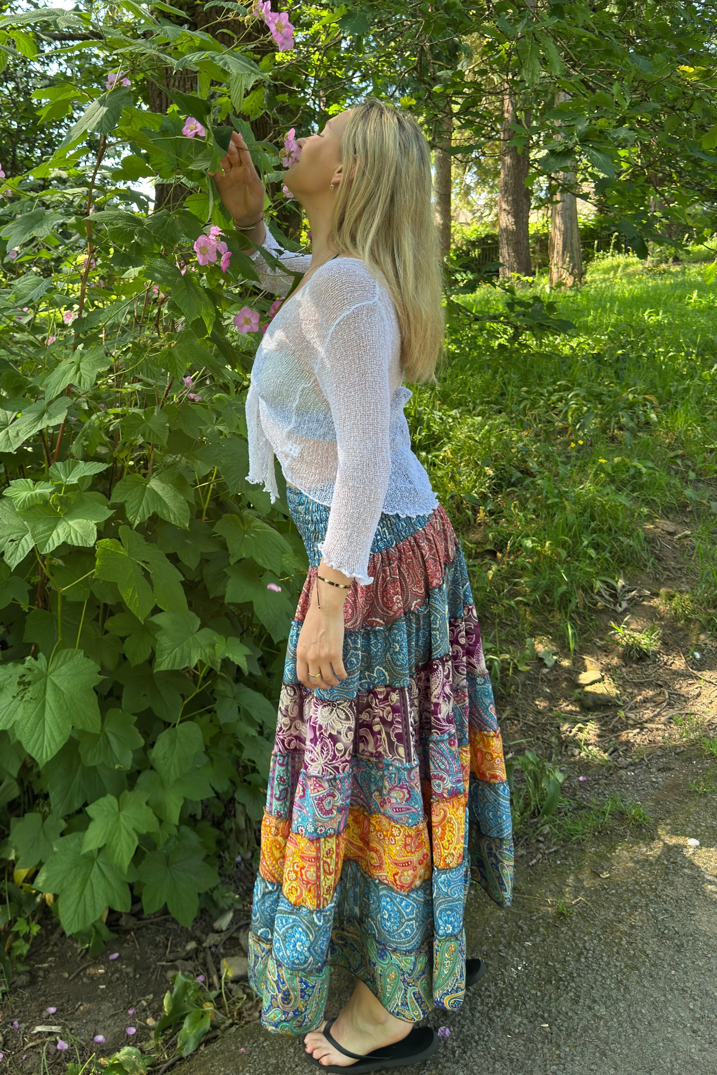 Patchwork Long Elasticated Skirt