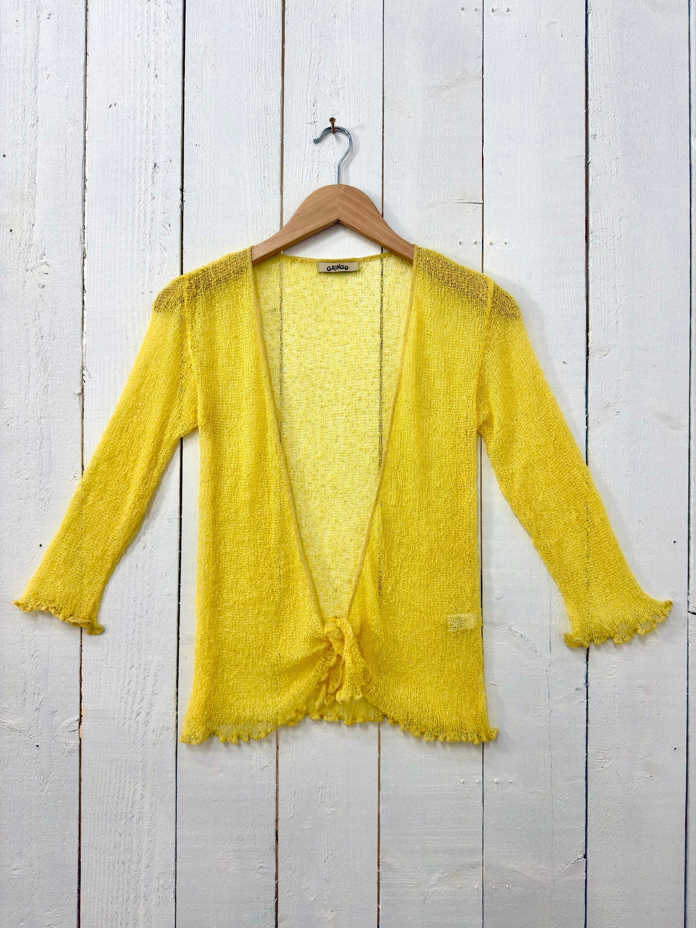 Yellow Loose Knit Shrug