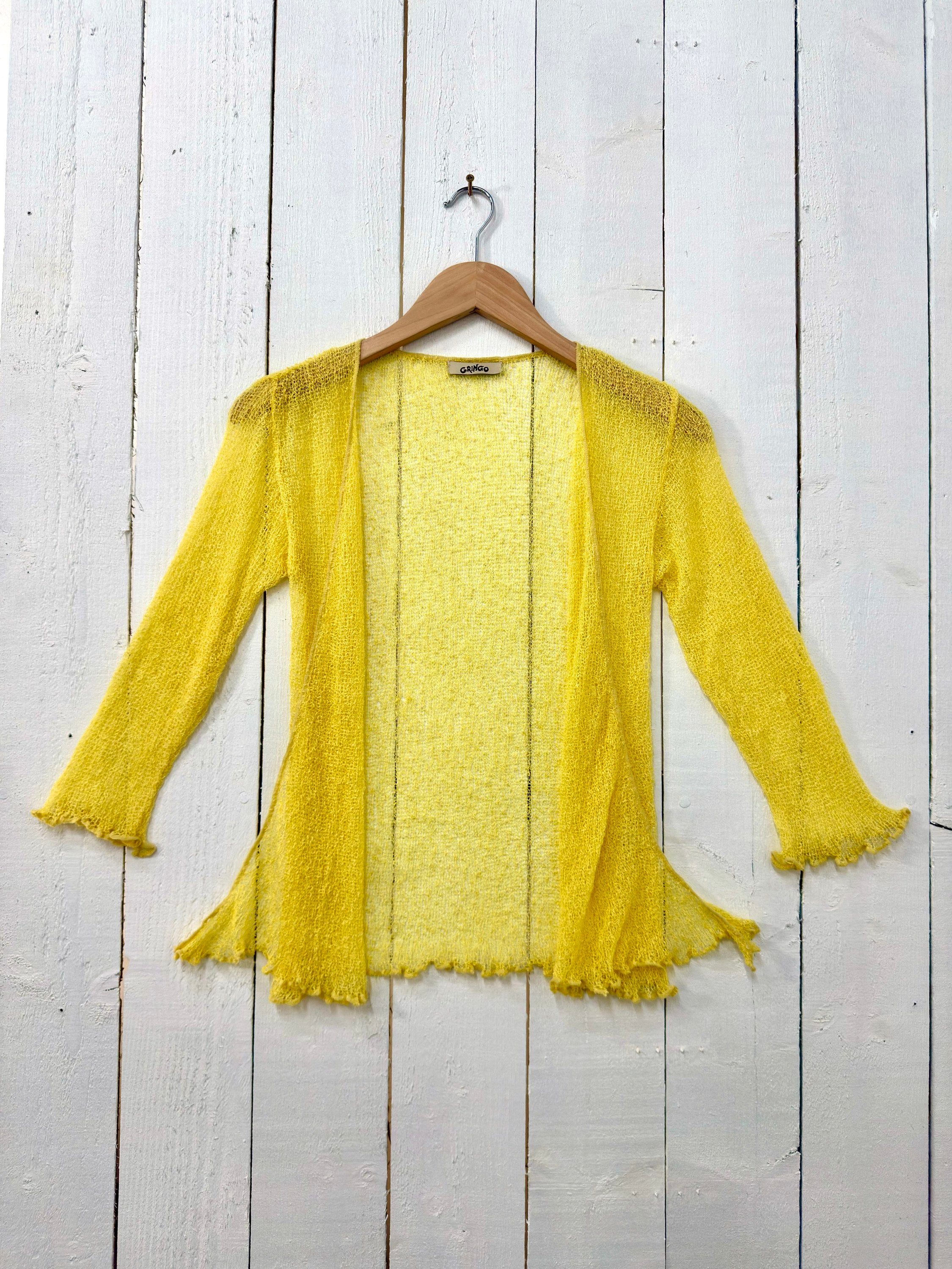 Yellow Loose Knit Shrug