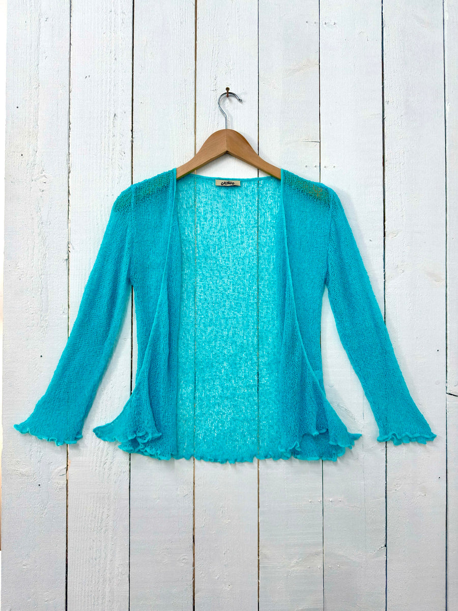 Blue Loose Knit Shrug