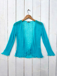 Blue Loose Knit Shrug