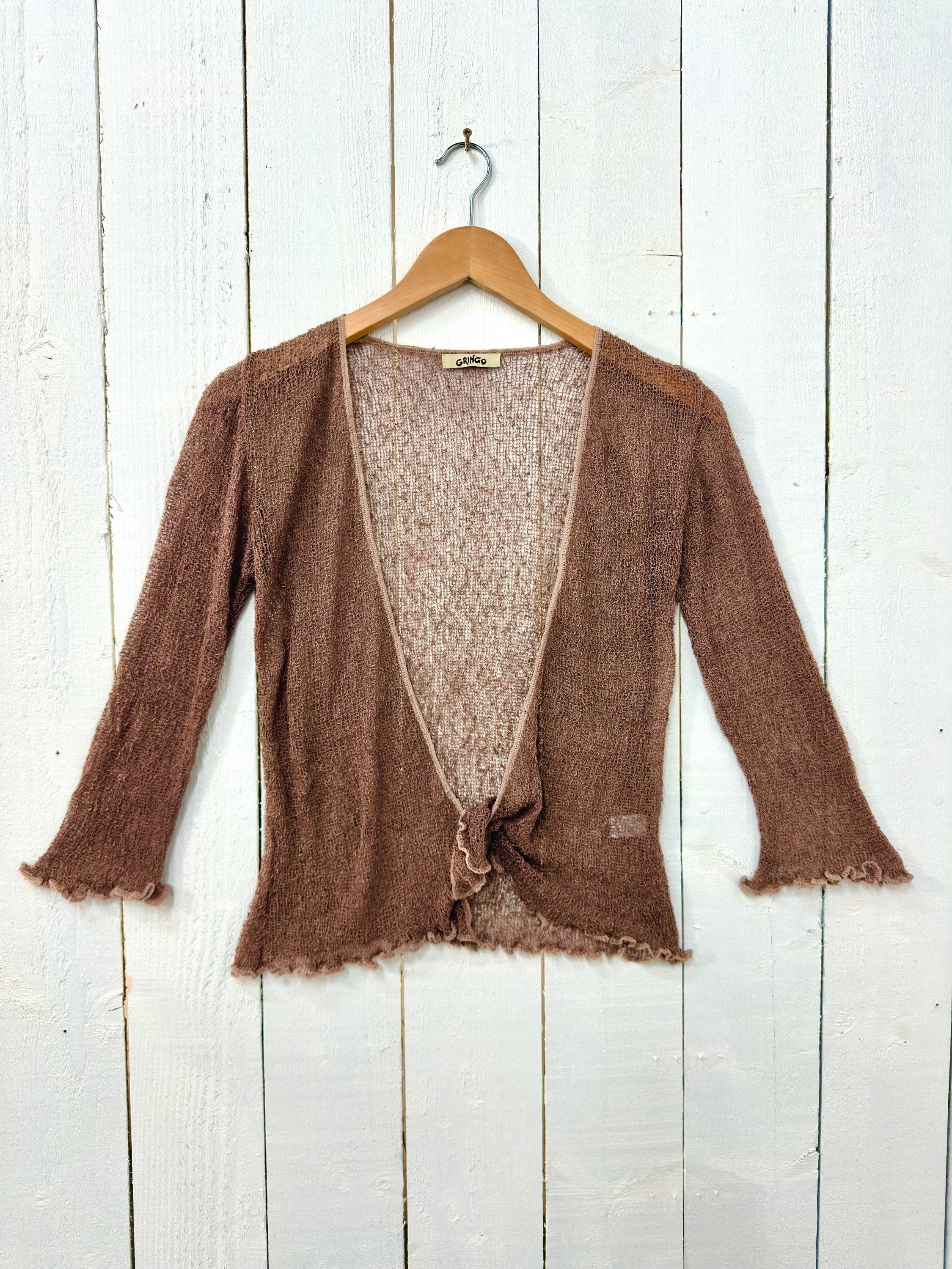 Mocha Loose Knit Shrug
