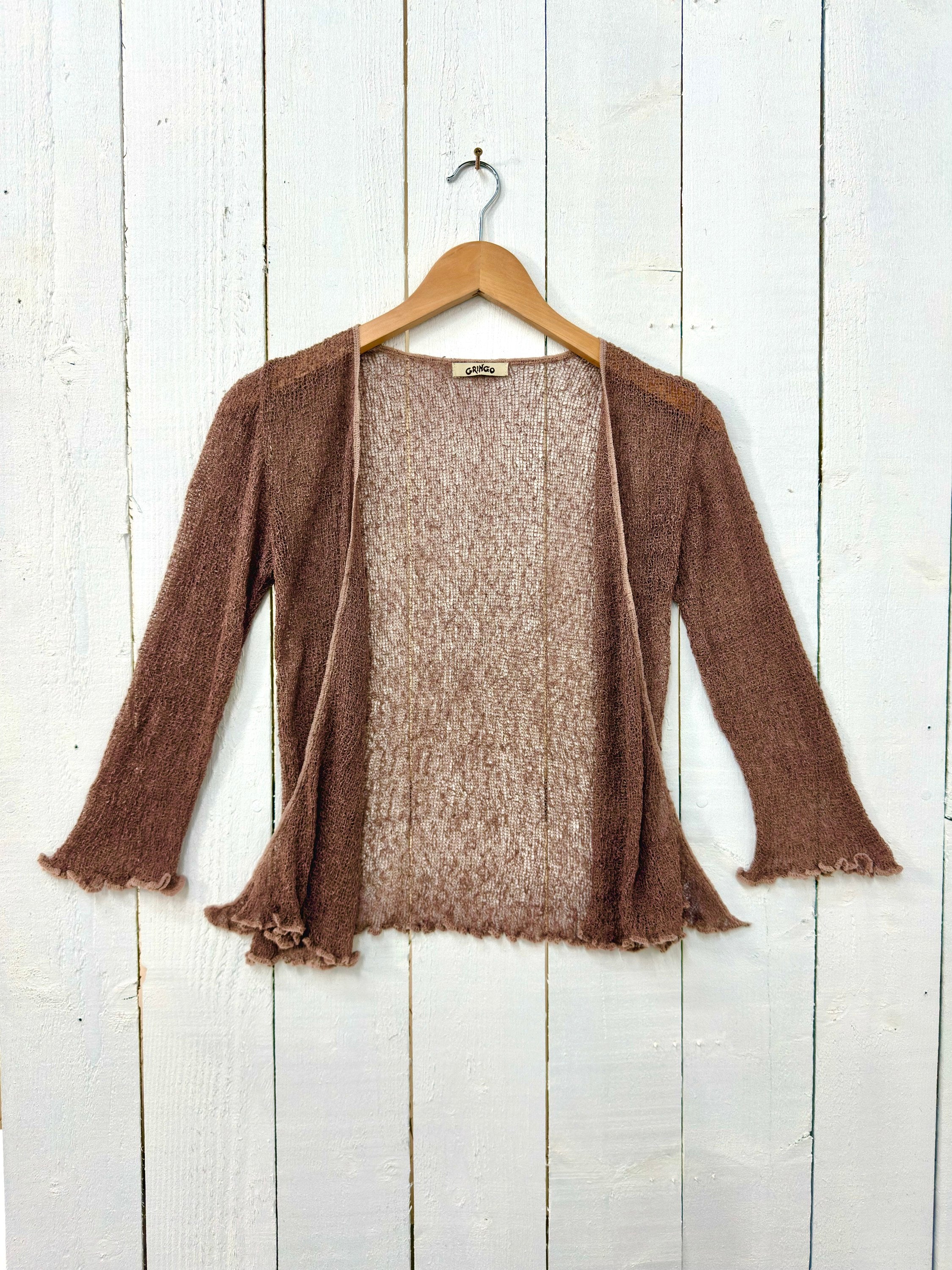 Mocha Loose Knit Shrug