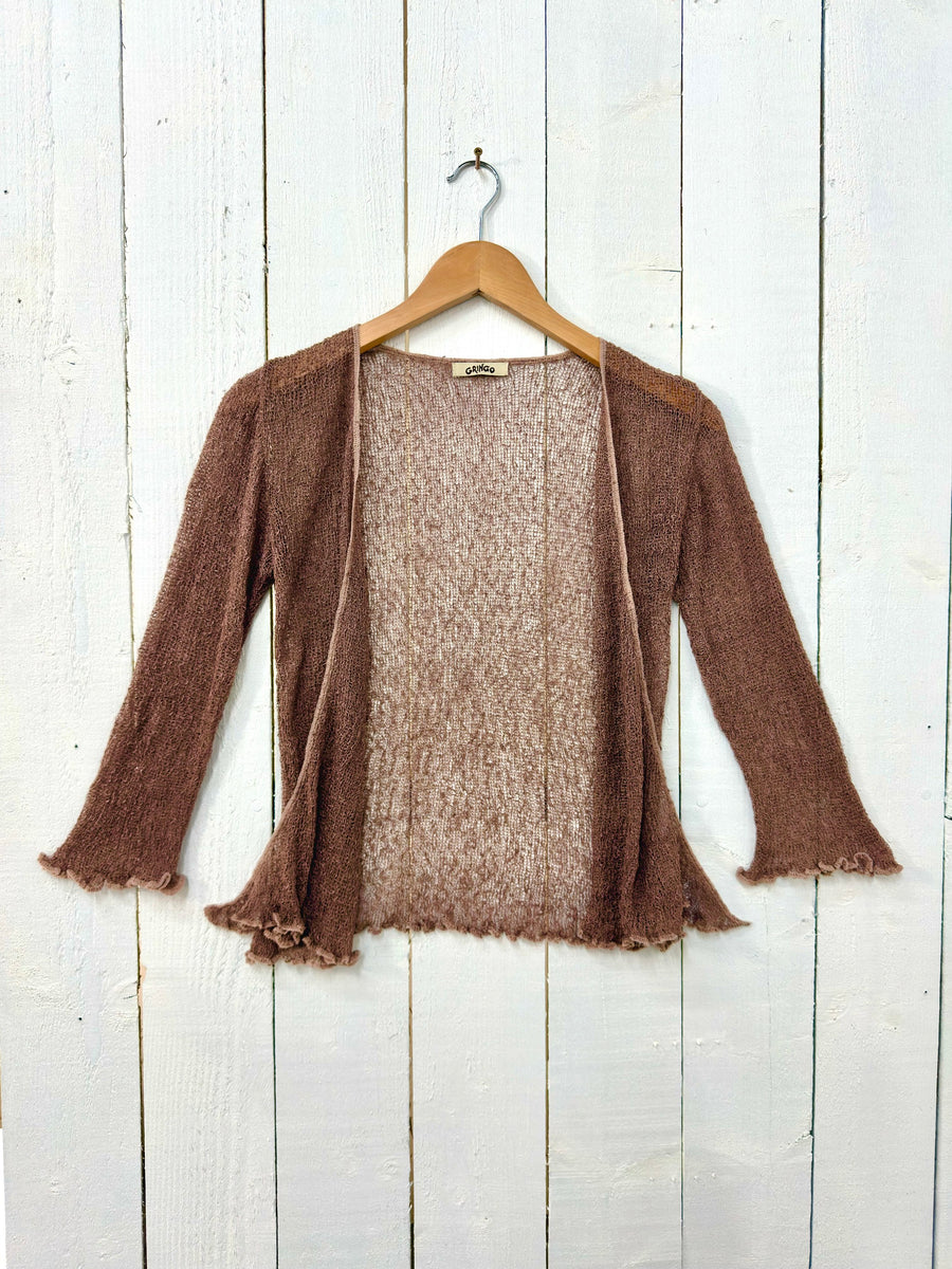 Mocha Loose Knit Shrug
