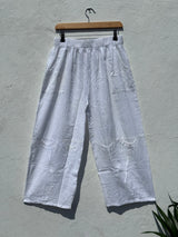 Stone Washed Straight Leg Trousers