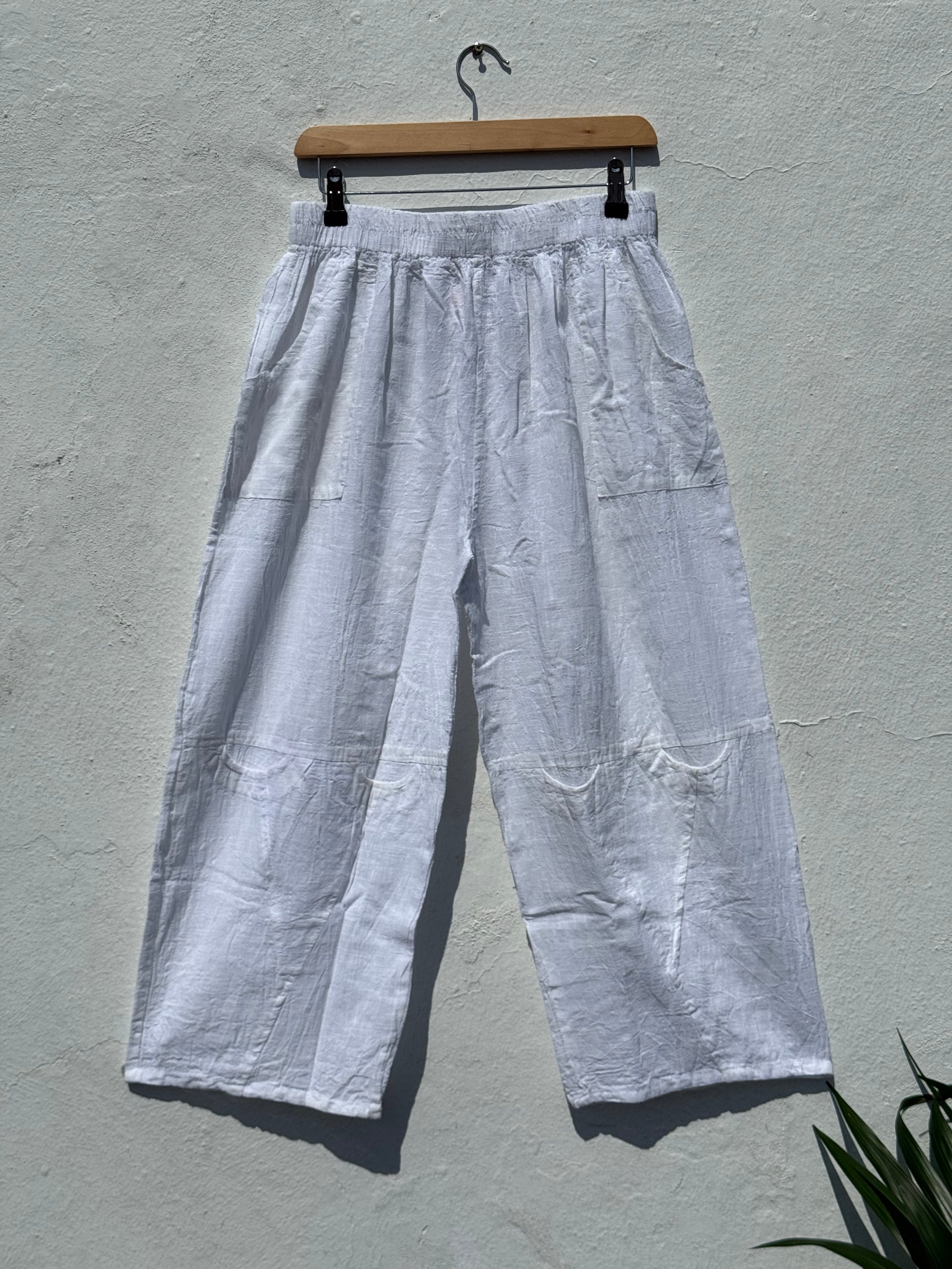 Stone Washed Straight Leg Trousers