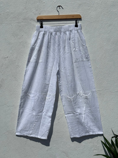 Stone Washed Straight Leg Trousers