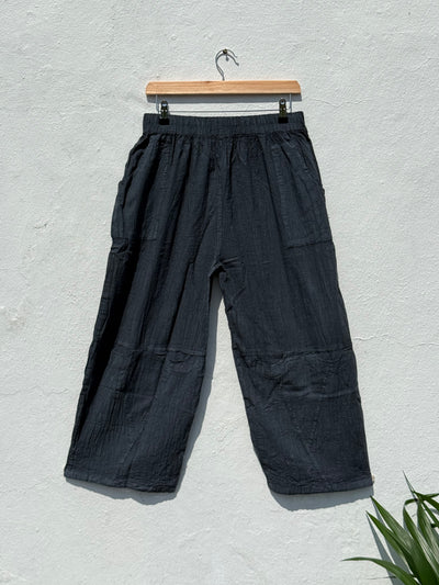 Stone Washed Straight Leg Trousers