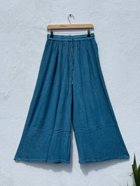 Wide Leg Flowy Lurex Trousers