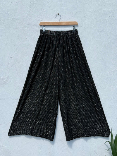 Wide Leg Flowy Lurex Trousers